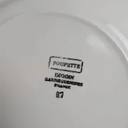 Set of 6 flat plates in ironstone Digoin Sarreguemines – Poupette model – Vintage