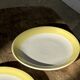 Set of 2 large plates with yellow rim, brand 12.