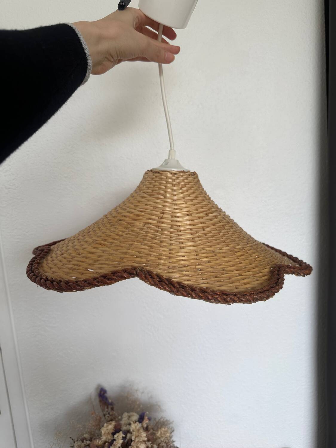 Vintage wicker pendant light