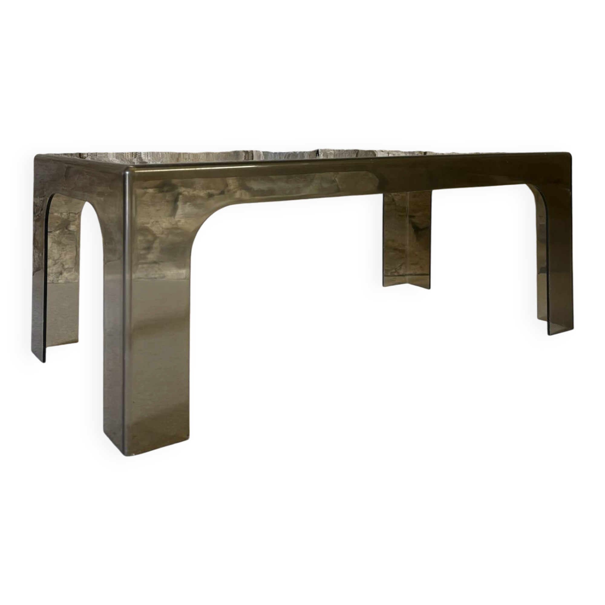 Table basse rectangulaire en plastique moulé, 1970