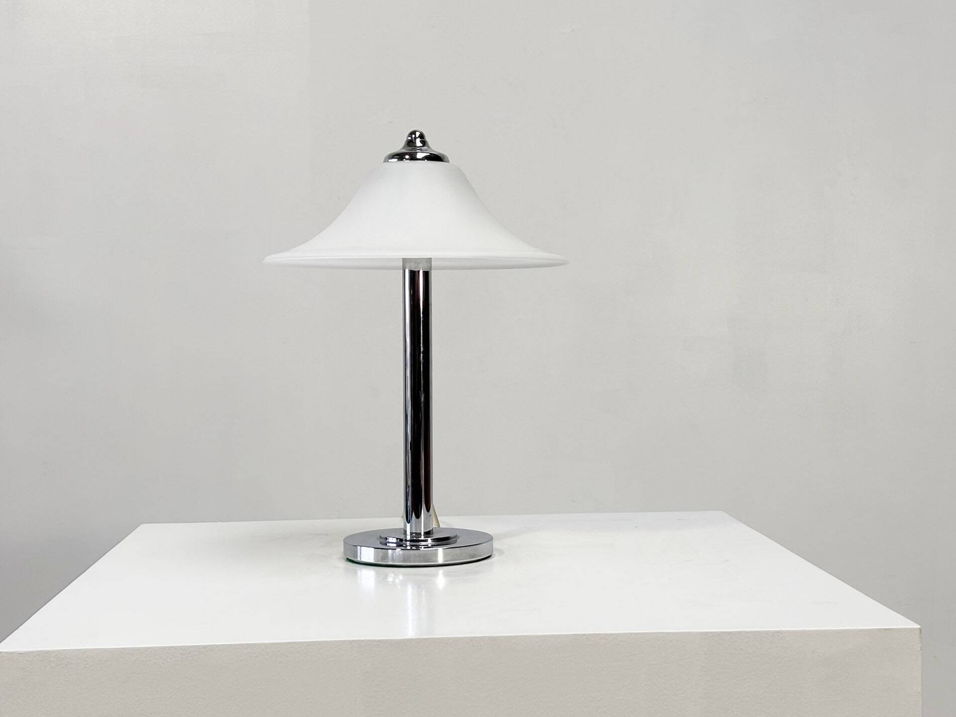 German opaline glass table lamp