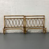 Rattan headboard and footboards