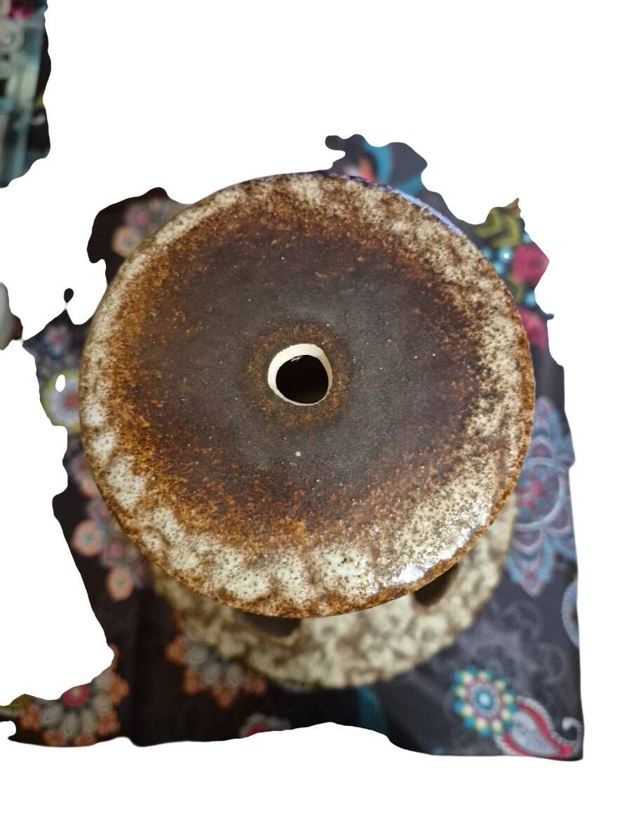 Pied de lampe brutaliste, fat lava 1970