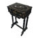 Napoleon III work table in blackened burgundy wood with gilded highlights.