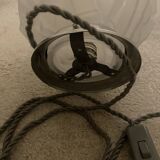 Large Art Deco molded glass table lamp