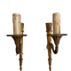 Pair of Louis XVI style wall lamps in bronze
