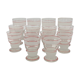 Set of 14 vintage glasses, 3 different sizes, white and red decorations - 1950s