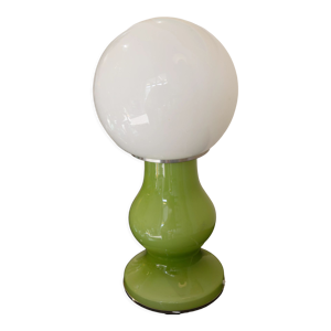 Lampe globe verre opale italie