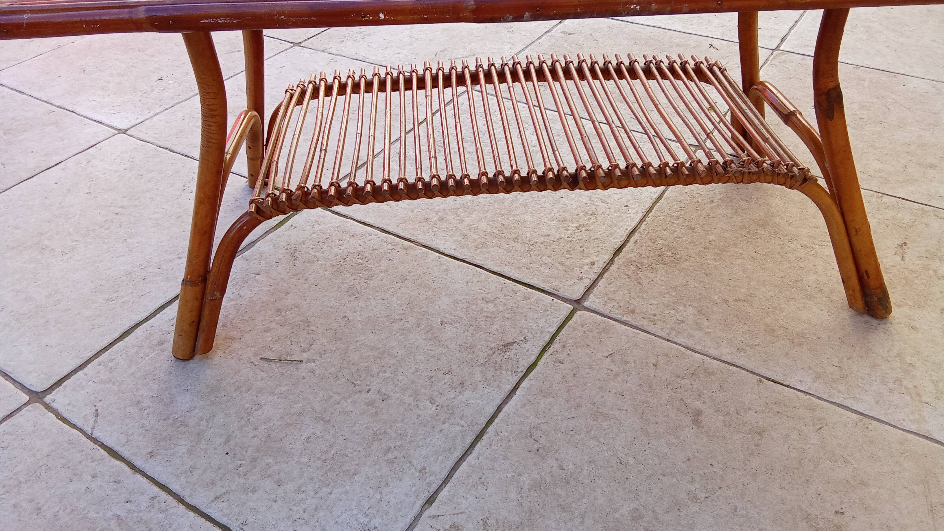 Vintage rattan coffee table