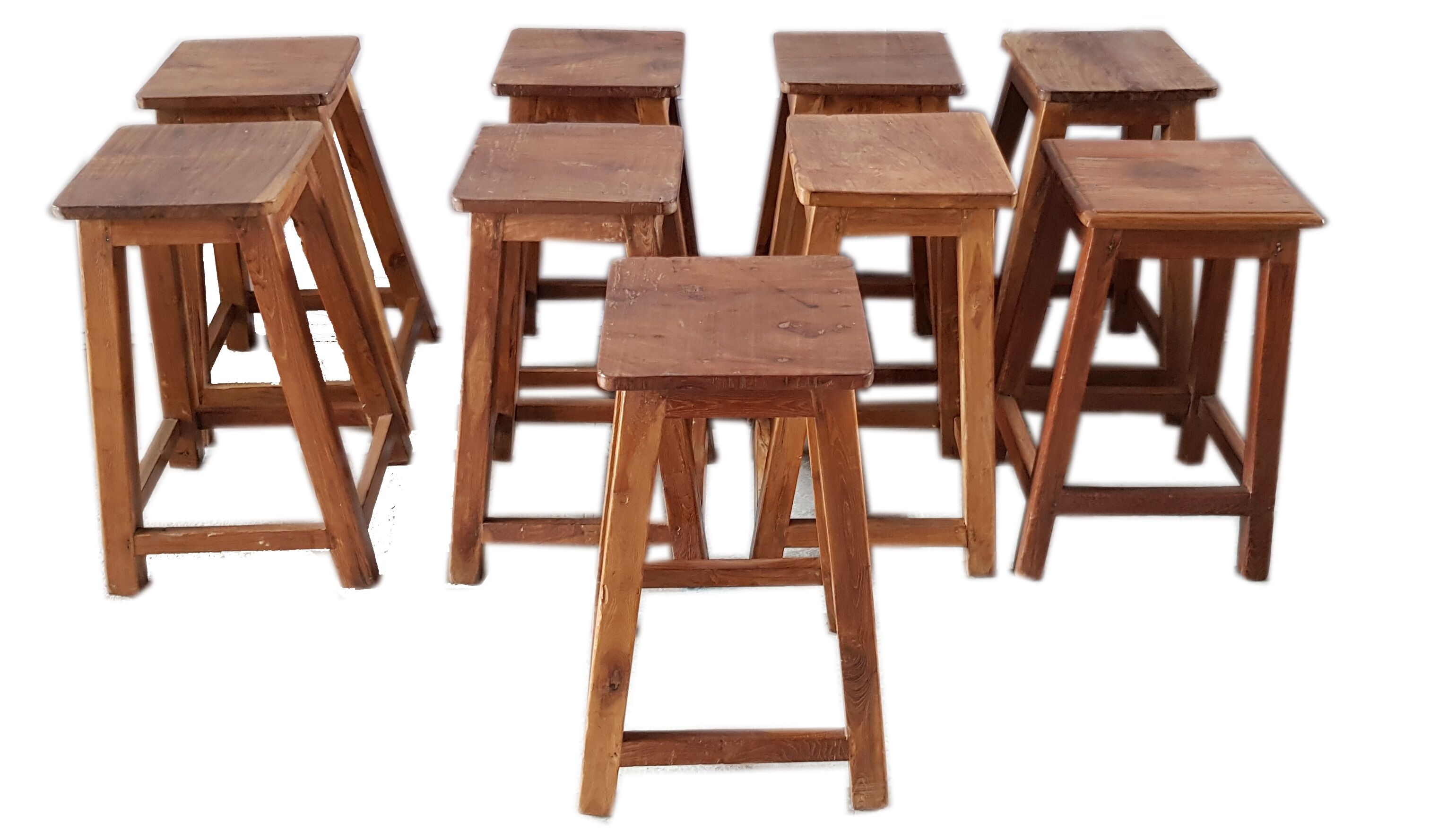 Set of 5 dld teak stools
