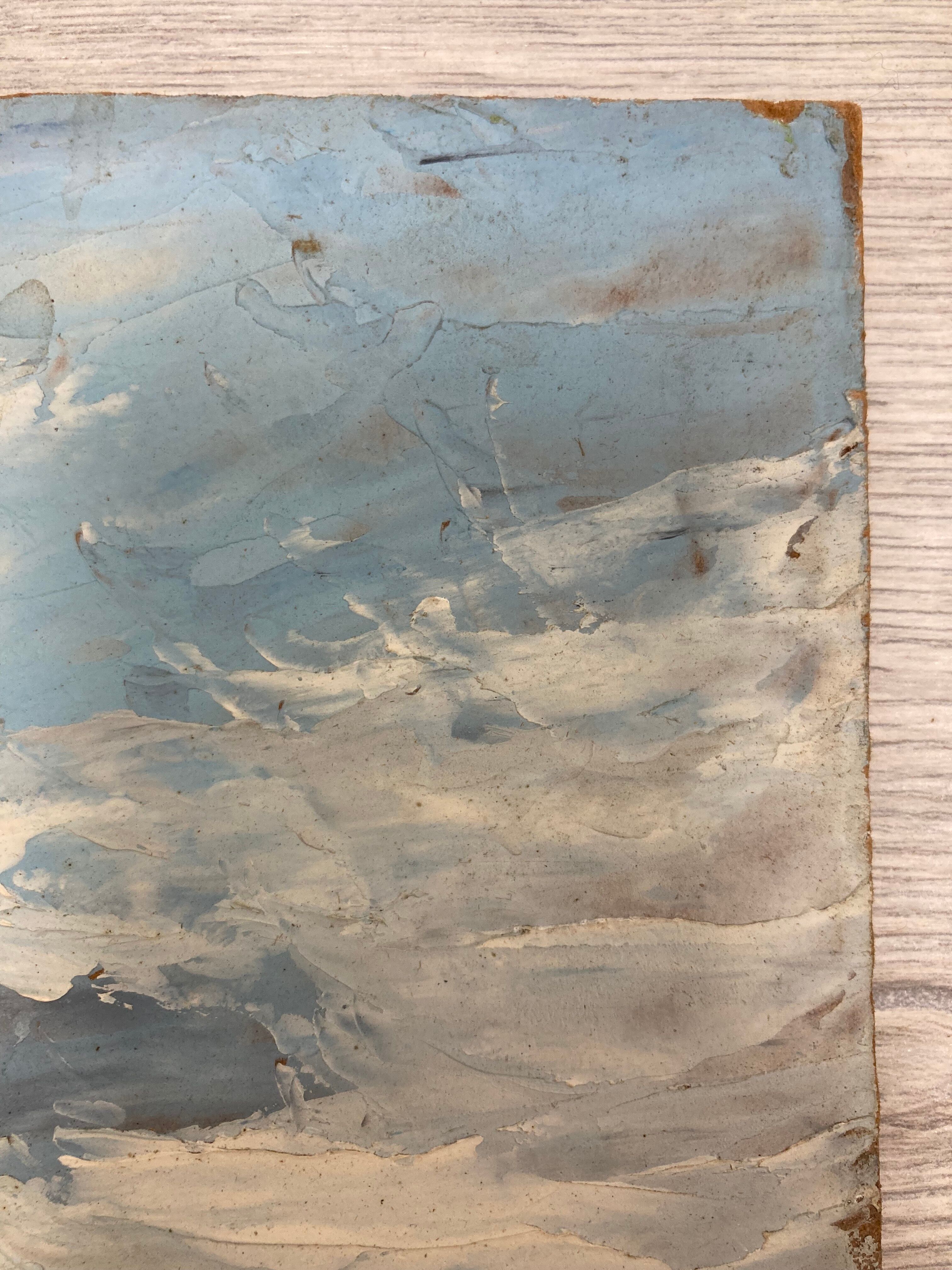 Oil on panel vintage green landscape