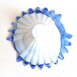 Murano glass cup opaline blue white width 26 cm 60s