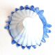Murano glass cup opaline blue white width 26 cm 60s
