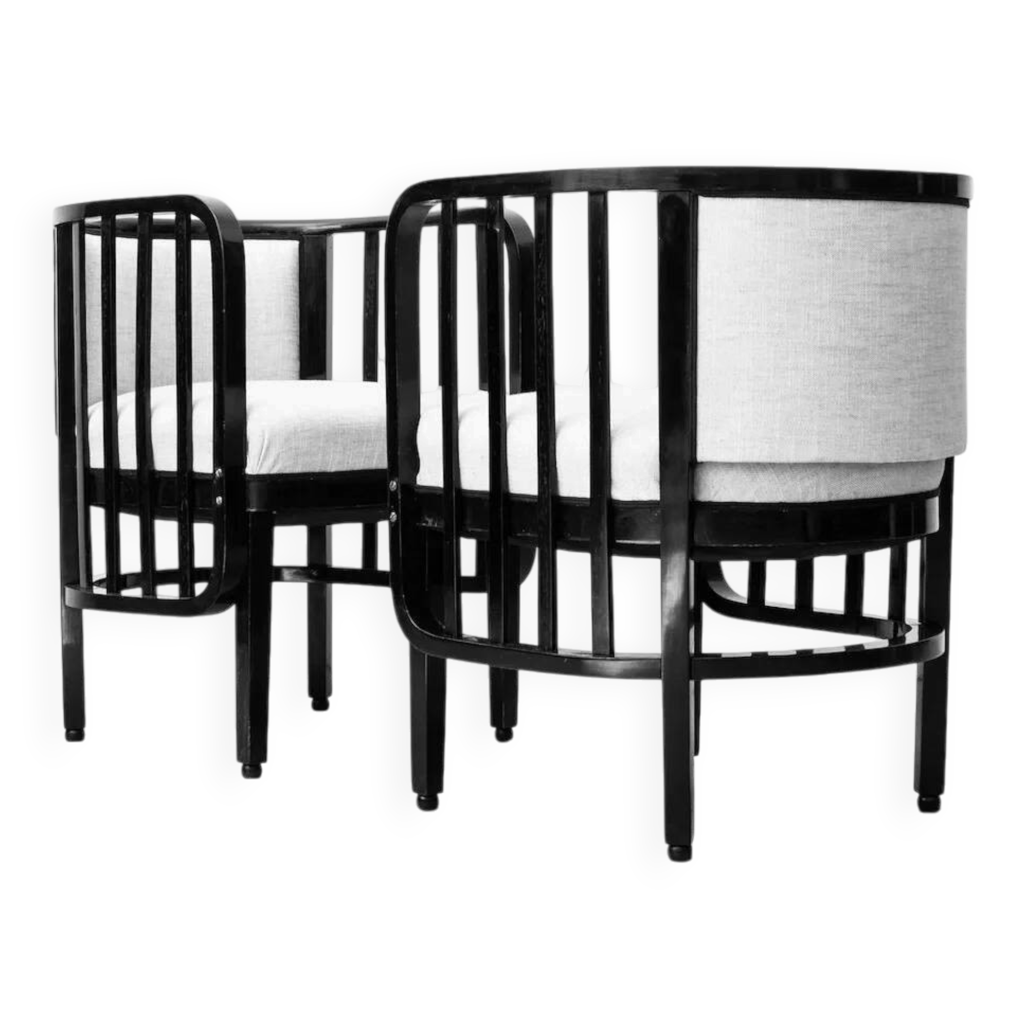 2 x original secessionist armchairs, attributed design: Marcel Kammerer (Vienna, c. 1910), manufacturer: Mundus (Vienna, c. 1910)