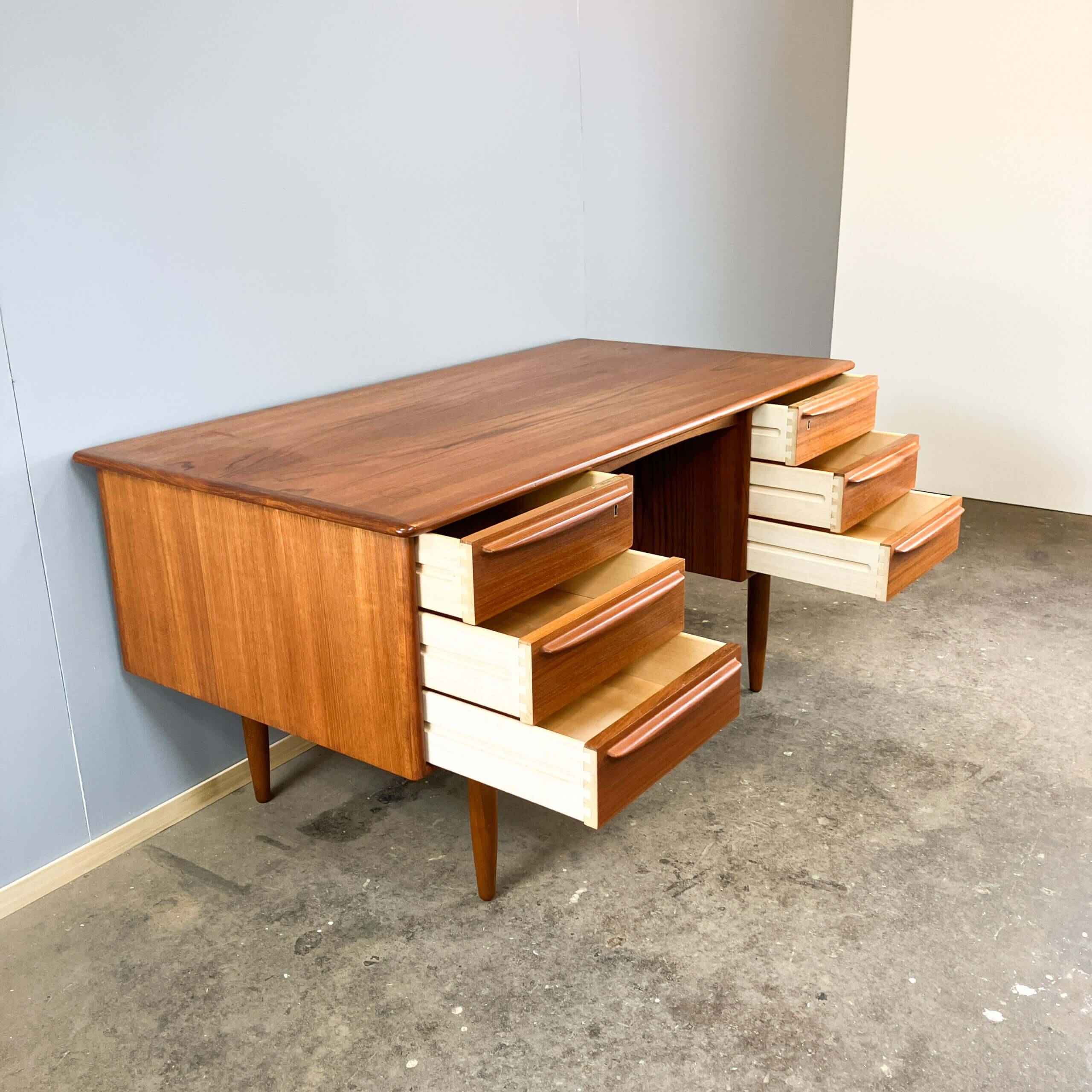 Danish desk by Svend Åge Madsen for Falster, teak, 1960s