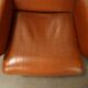 Small vintage armchair in faux leather, metal and brass, 1950s-1960s design.