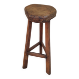 Tabouret bar brutaliste tripode vintage