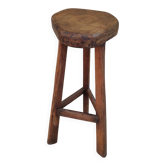 Tabouret bar brutaliste tripode vintage
