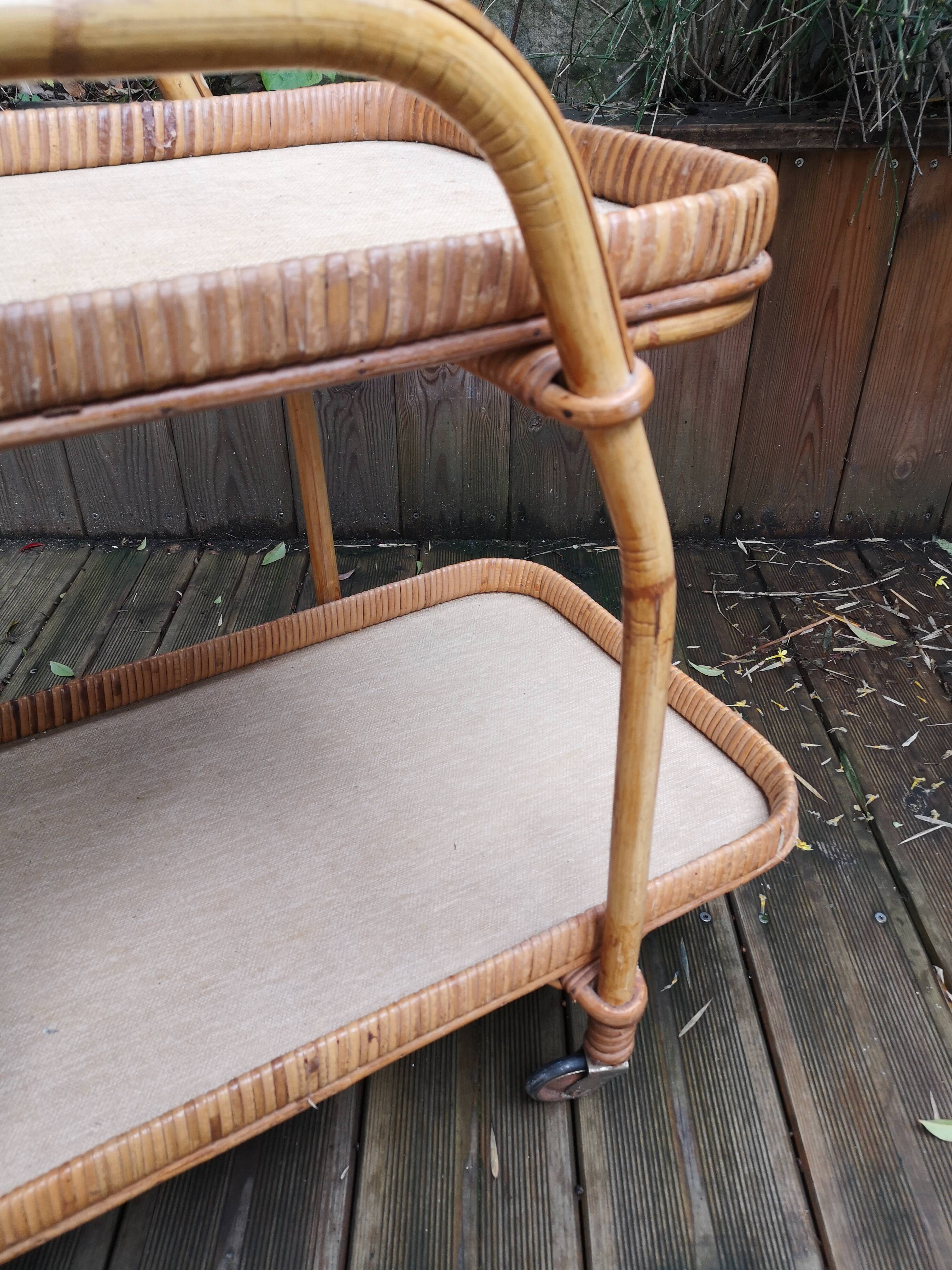 Rattan trolley - circa 1970s