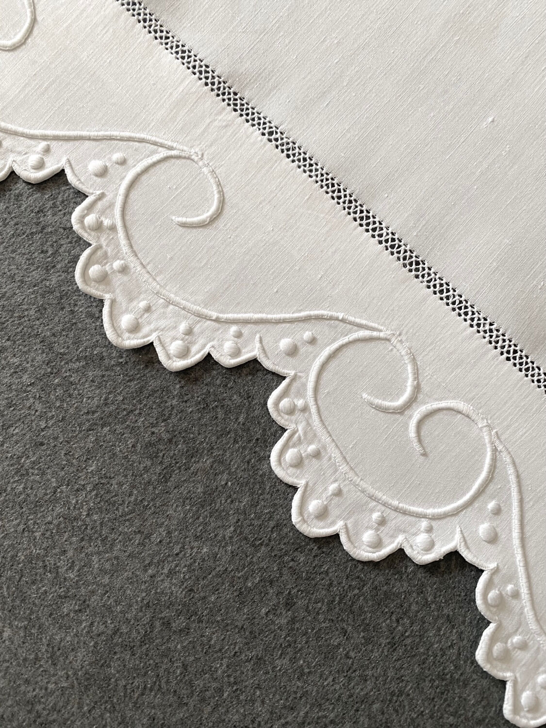 Old embroidered bed linen