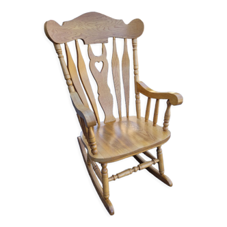 Rocking chair in solid oak