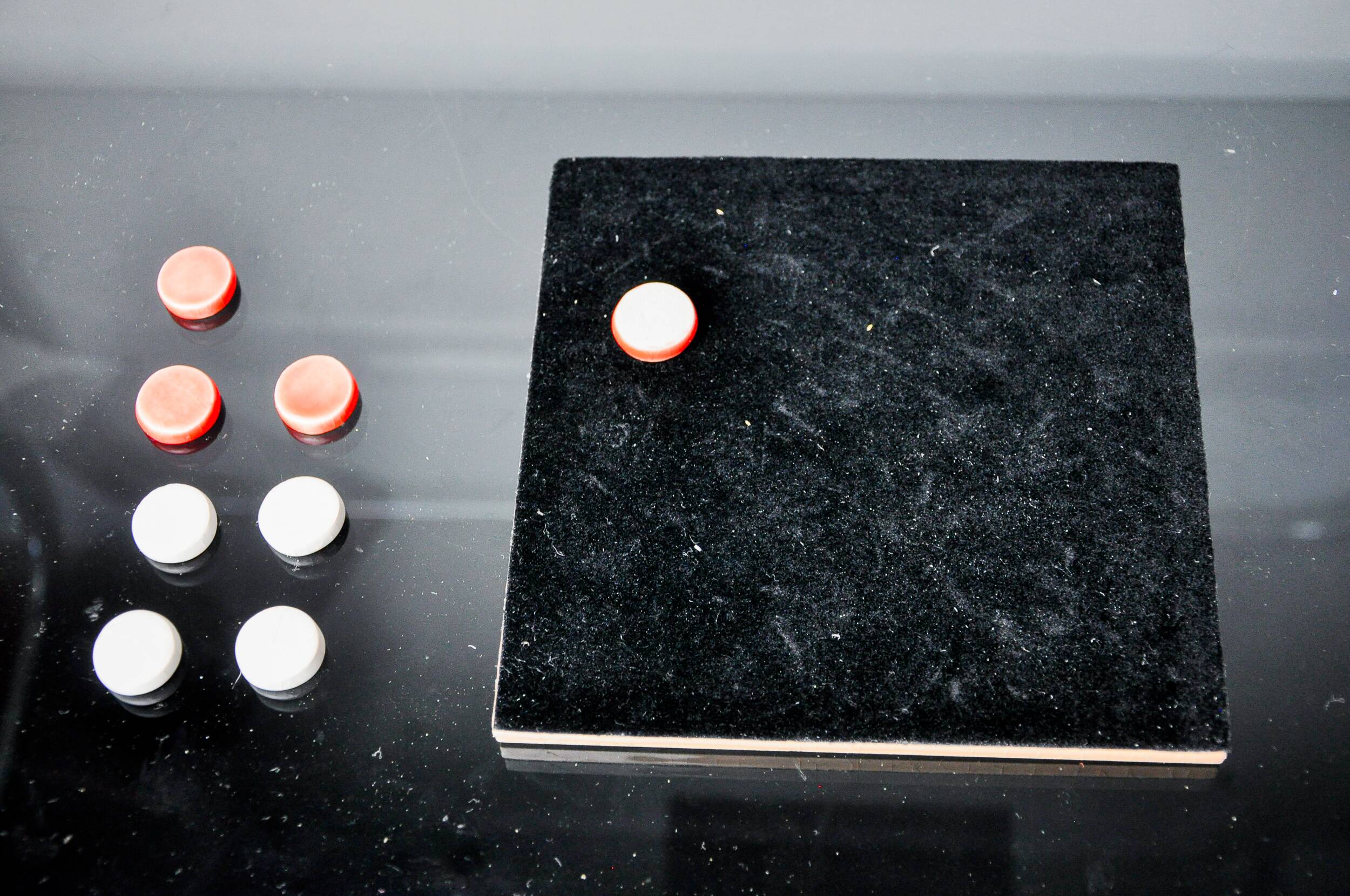 Tic-tac-toe game, enameled ceramic, Italy, 1980