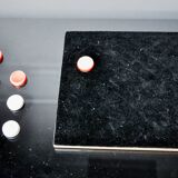 Tic-tac-toe game, enameled ceramic, Italy, 1980