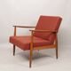 Scandinavian armchair in terracotta wool, 1970