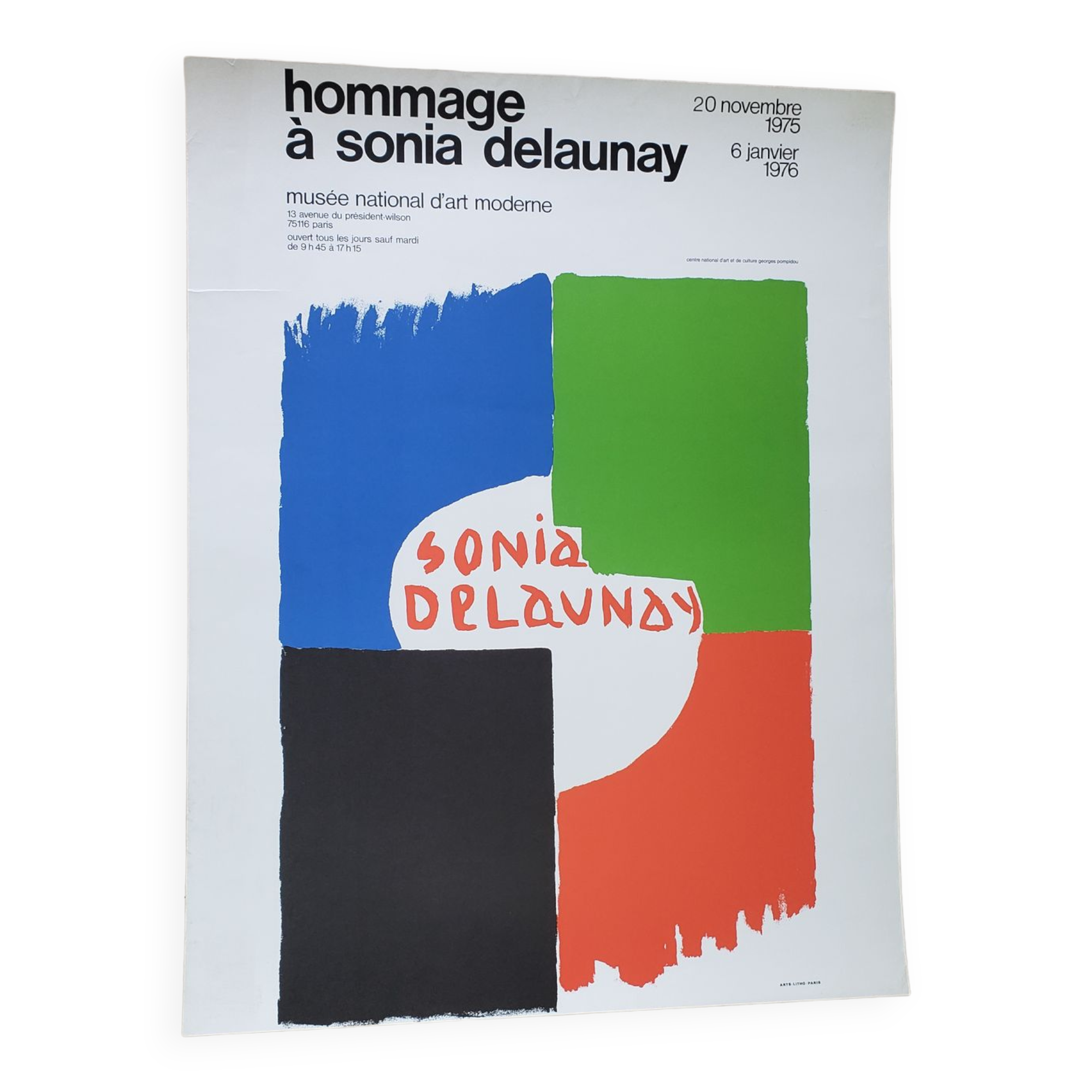 Vintage exhibition poster hommage a sonia delaunay 1975