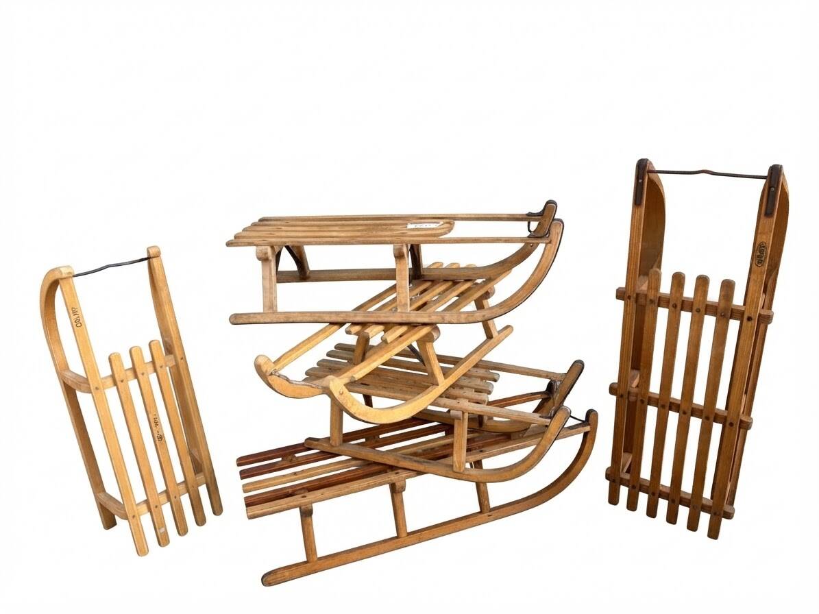 Lot de 6 traîneaux luges déco