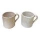 Duo of old beige Veillard Bordeaux coffee cups