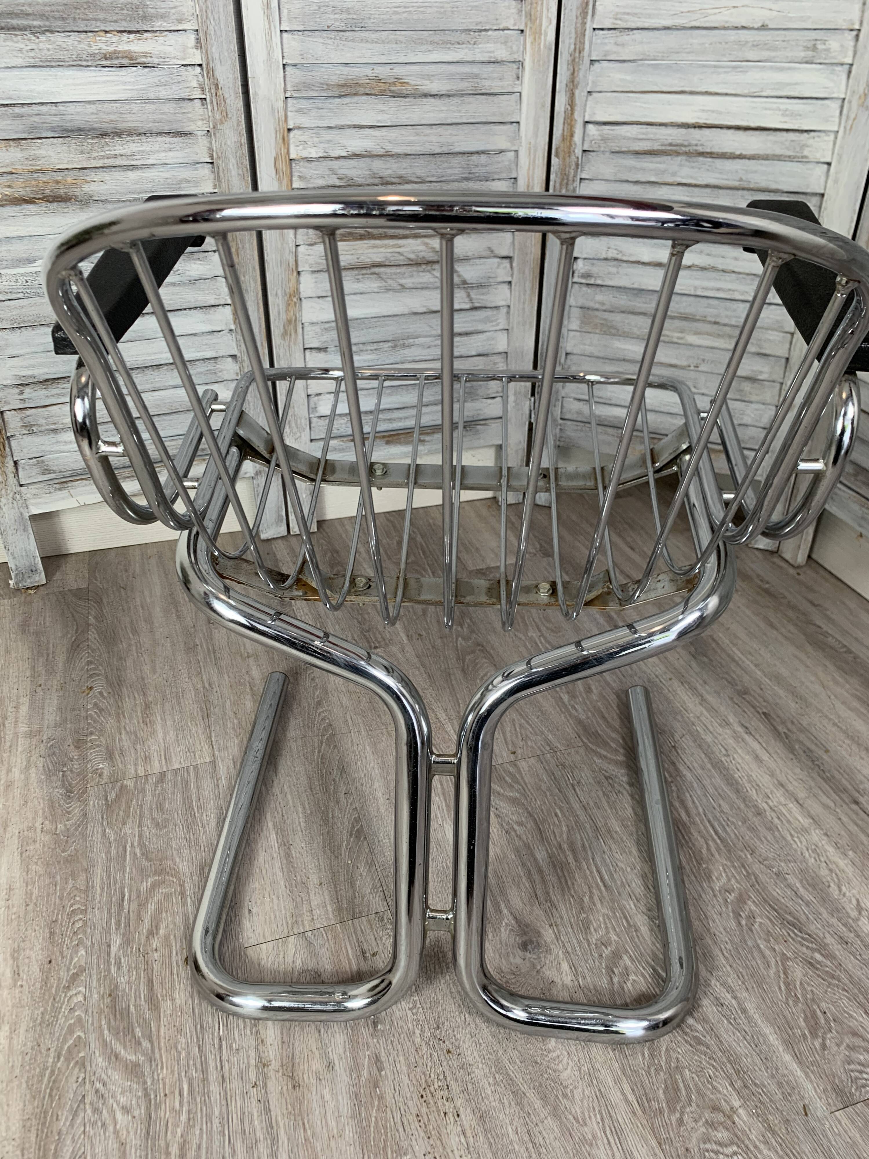 Vintage chrome armchair by Gastone Rinaldi, Italy 1970
