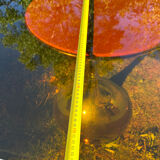 ORANGE smoked glass tulip foot table Gastone Rinaldi