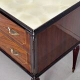 Midcentury Italian Sideboard / Dresser In Walnut And Brass. Vintage Modern