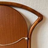 Arched mirror in rattan and bamboo from the 60s