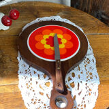 Plateau, wooden and ceramic chopping board, 1970s