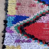 Moroccan carpet Boucherouite colored - 137 x 154 cm