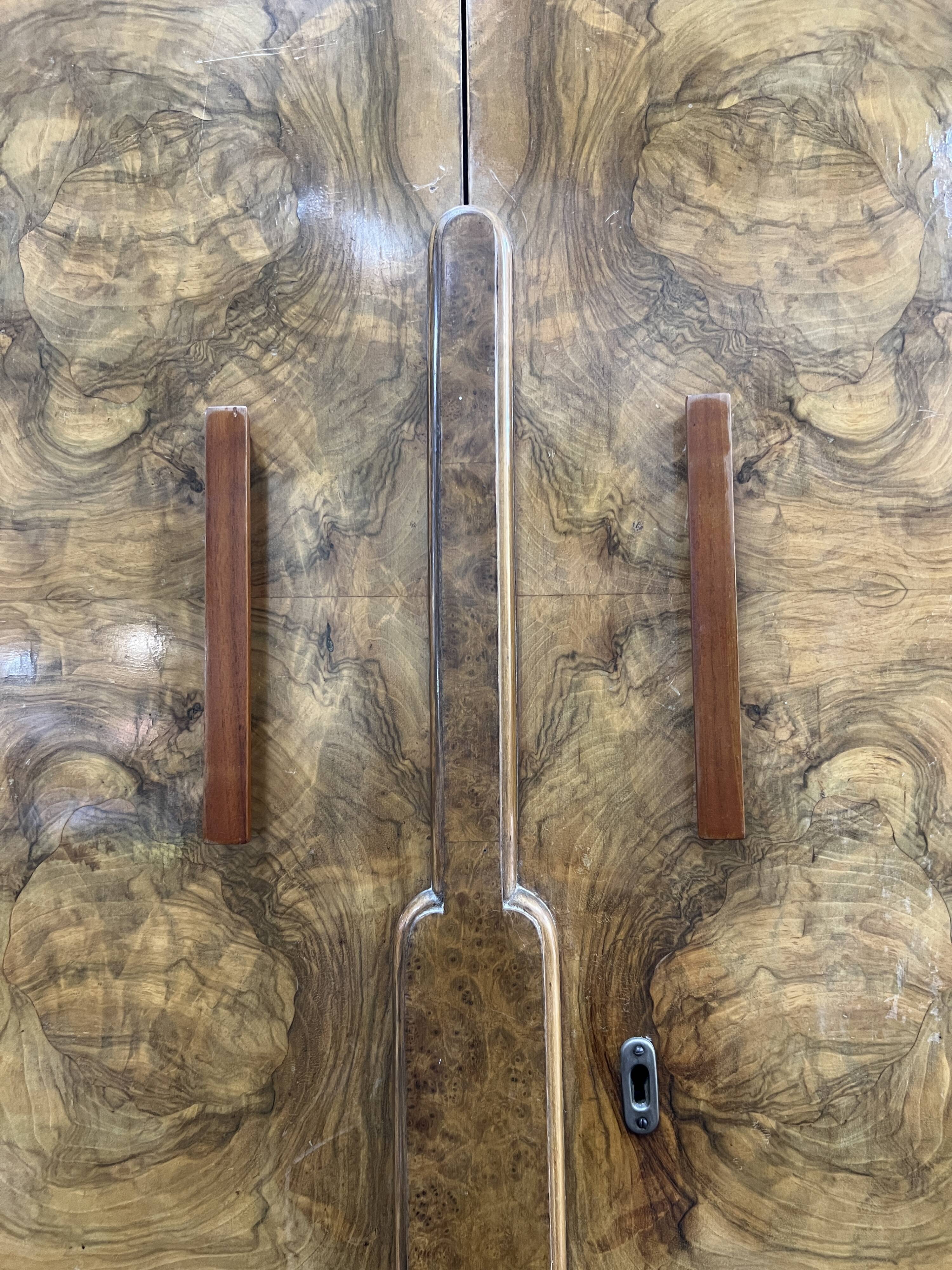 Vintage art deco English wardrobe