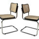 Ensemble de 4 chaises vintage modèle Cesca B32 en noir et chrome