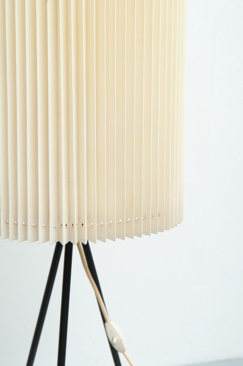 Tripod with pleated plastic shade, 1950s
