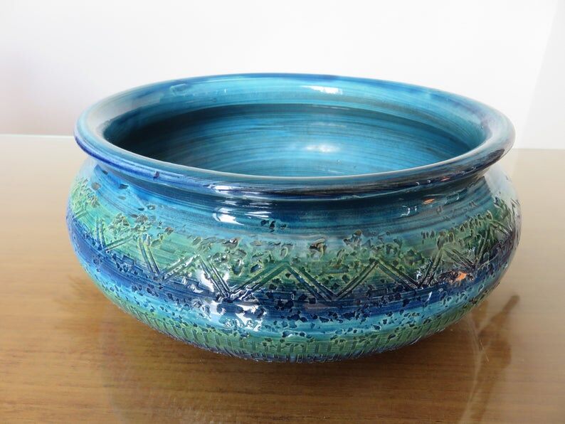 Aldo londi washer for bitossi ceramic " rimini blue " 60s