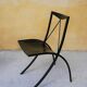 Chair by Cattelan Italia folding vintage leather and metal