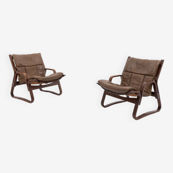 Ensemble de 2 fauteuils lounge design scandinave de Giske Carlsen pour Klepp