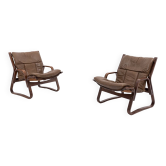 Ensemble de 2 fauteuils lounge design scandinave de Giske Carlsen pour Klepp