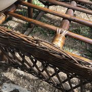 Chaise longue en bambou et rotin avec son matelas