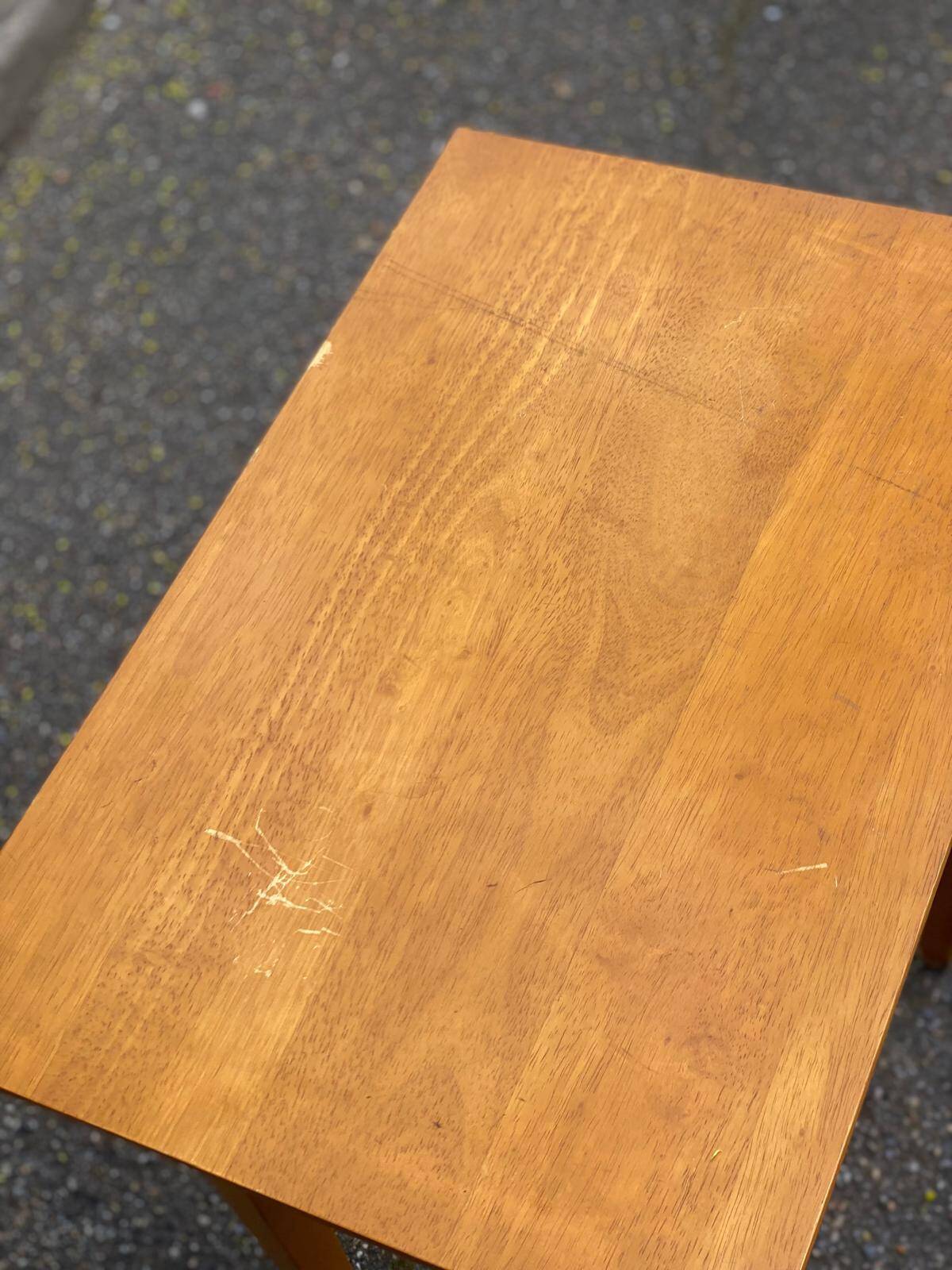 Scandinavian side table in solid wood with a drawer.