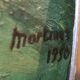 French vintage oil painting, signed Martínez, 1950