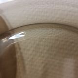 Set of 6 flat plates in smoked brown glass Vereco 70'S Vintage