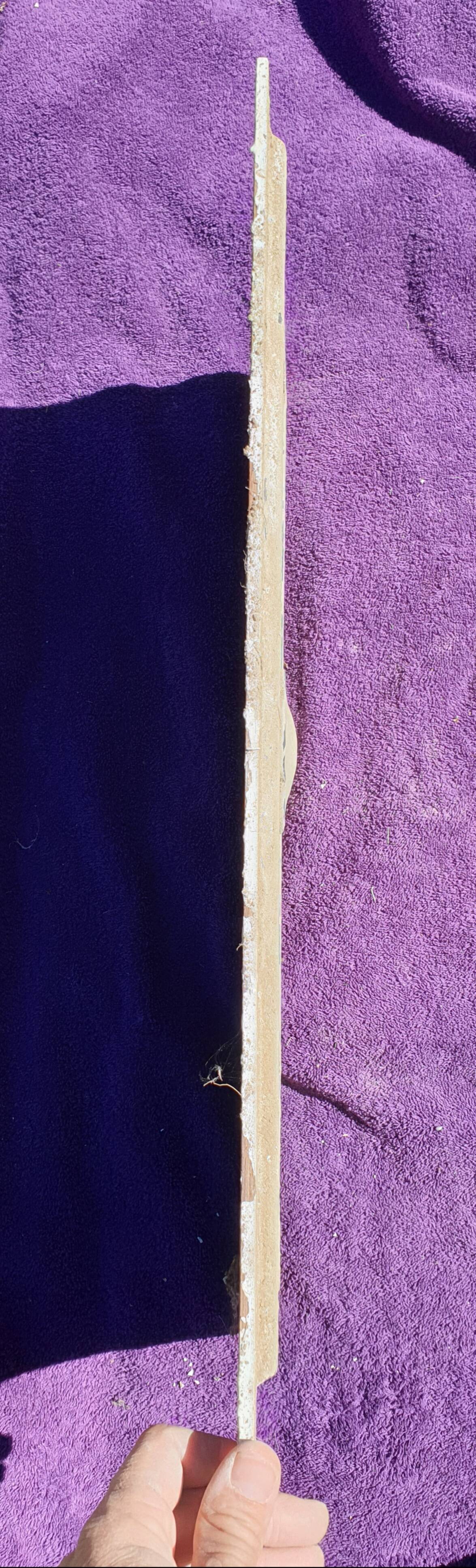 Polychrome carved wooden panel, wall element, old object