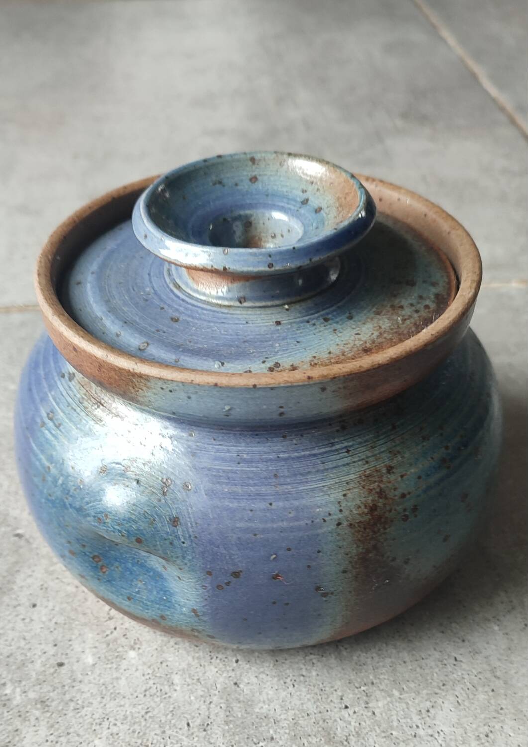 Vintage glazed stoneware set signed Béceleuf